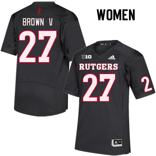 Women #27 Samuel Brown V Rutgers Scarlet Knights College Football Jerseys Stitched Sale-Black - Click Image to Close